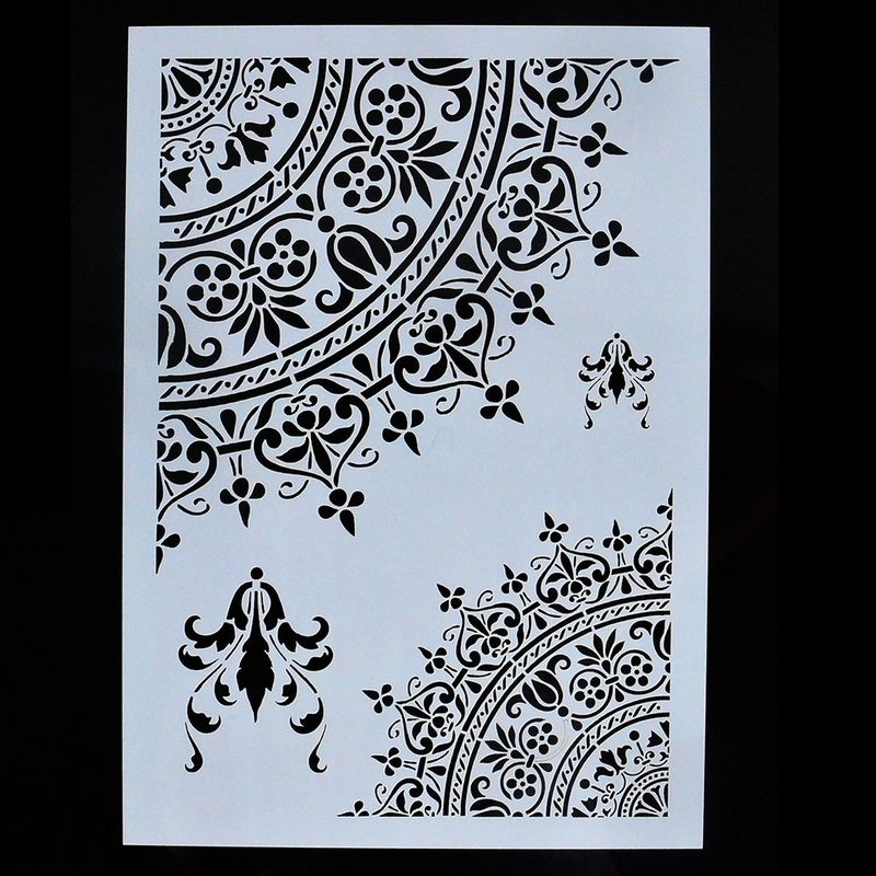 SLGIFT Mandala Stencil for Painting, Decorative Large Wall Stencils for Painting,Stencil for Scrapbooking, Spray Painting,Airbrush(A3 Size) - Image 3